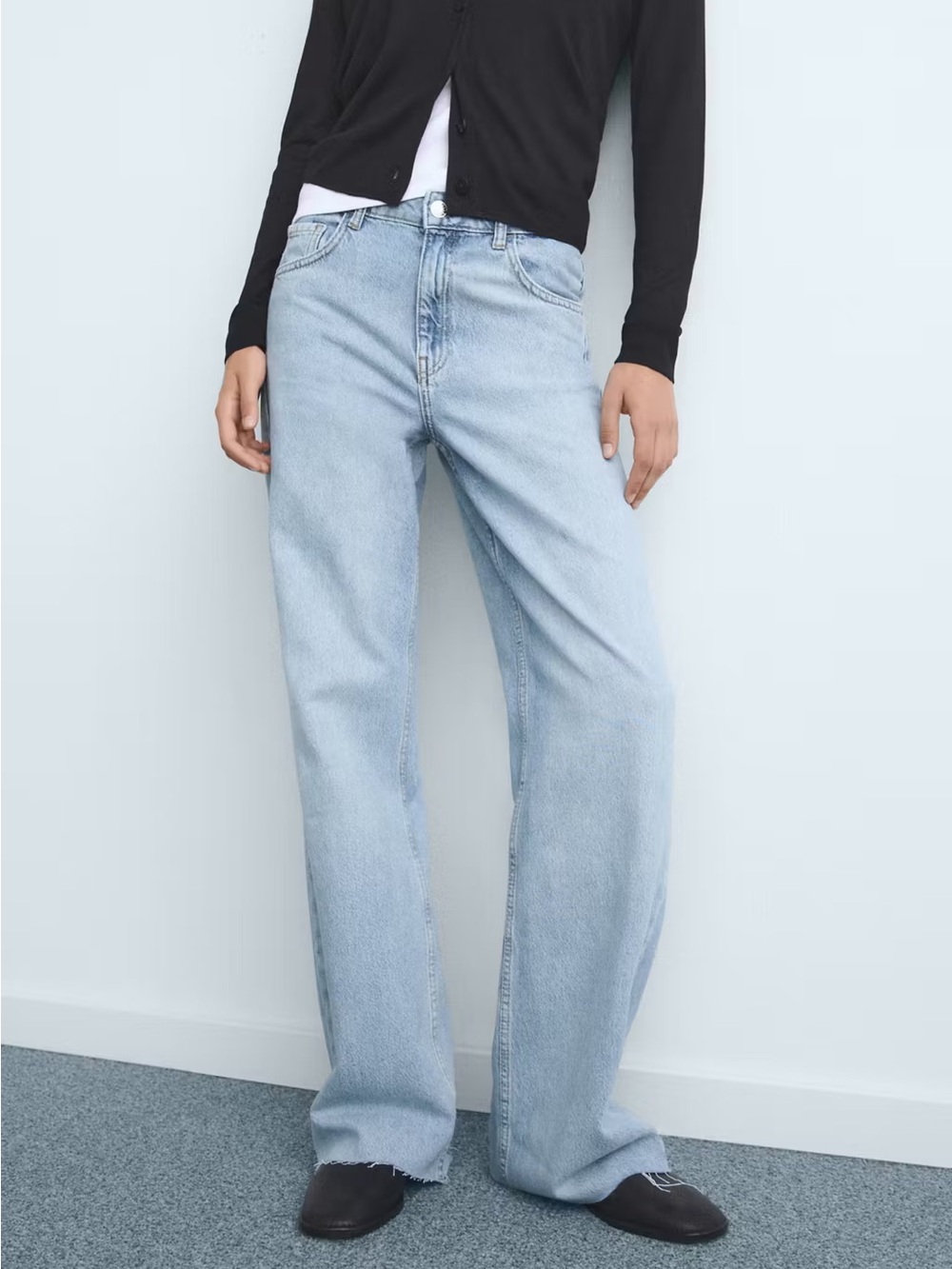 NWT MANGO DANILA HIGH-WAISTED WIDE LEG JEANS Size 4